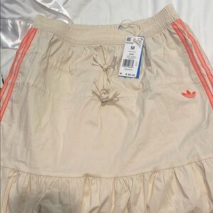 Adidas Cream Skirt with Pink Stripes